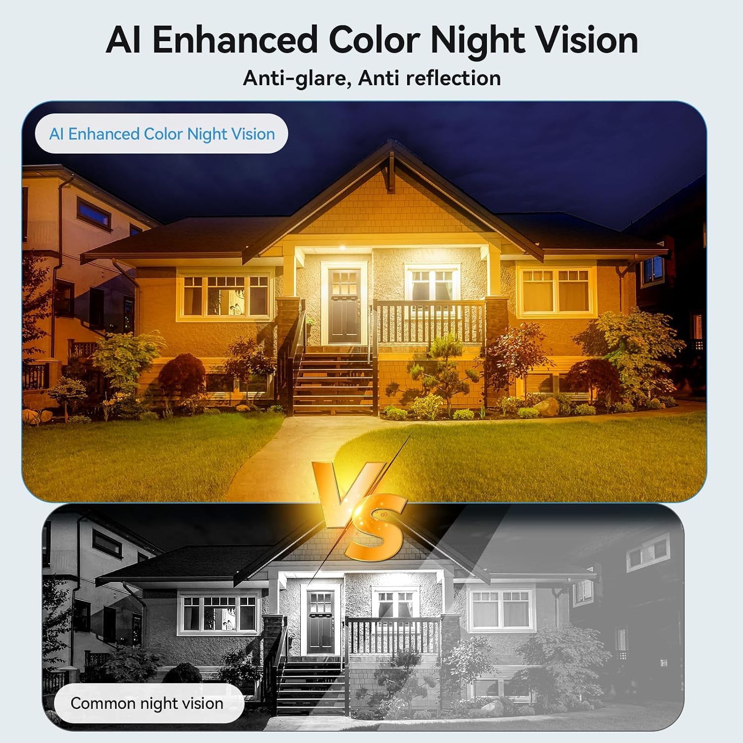 2K Window Camera,5G& 2.4Ghz Wifi No Drill Window Cameras for Home Security for Indoor & Outdoor Monitoring, Color Night Vision, Human Detection, Easy & Quick Install（2-Pack）
