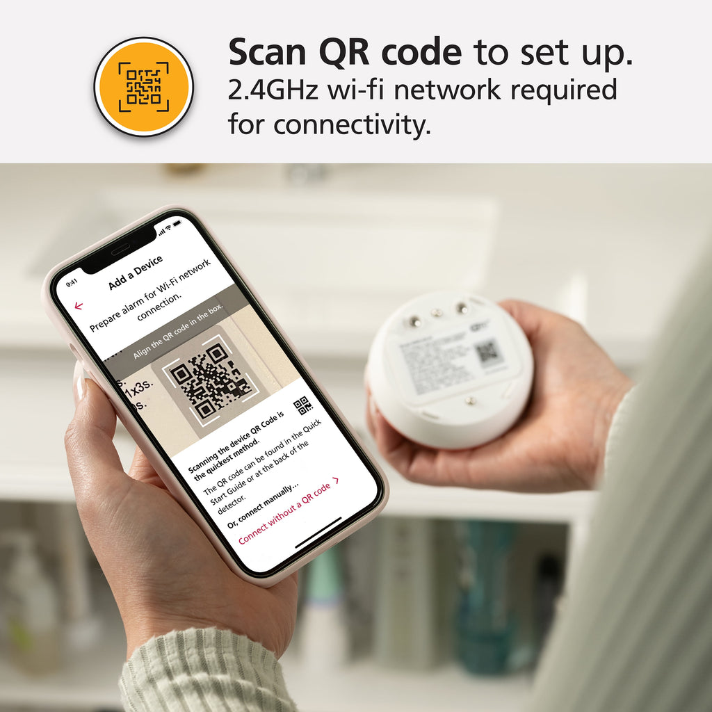 Battery Operated Smart Water Leak Detector & Freeze Alarm with Wi-Fi