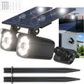 2 Pack Solar Motion Lights Outdoor, Solar Spotlights with Motion Sensor, IP67 Waterproof Solar Power Security Lights, 360° Rotatable for Garden, Yard, Pathway, Fence, Driveway, 1200LM