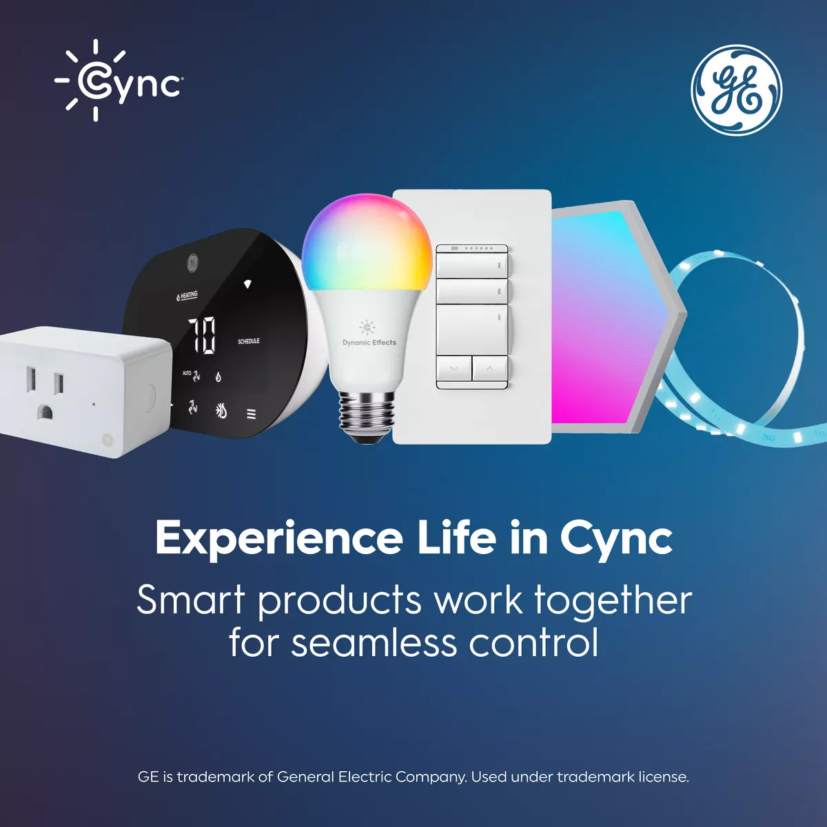 GE 16' CYNC Dynamic Effects Smart LED Full Color Light Strip Power Supply