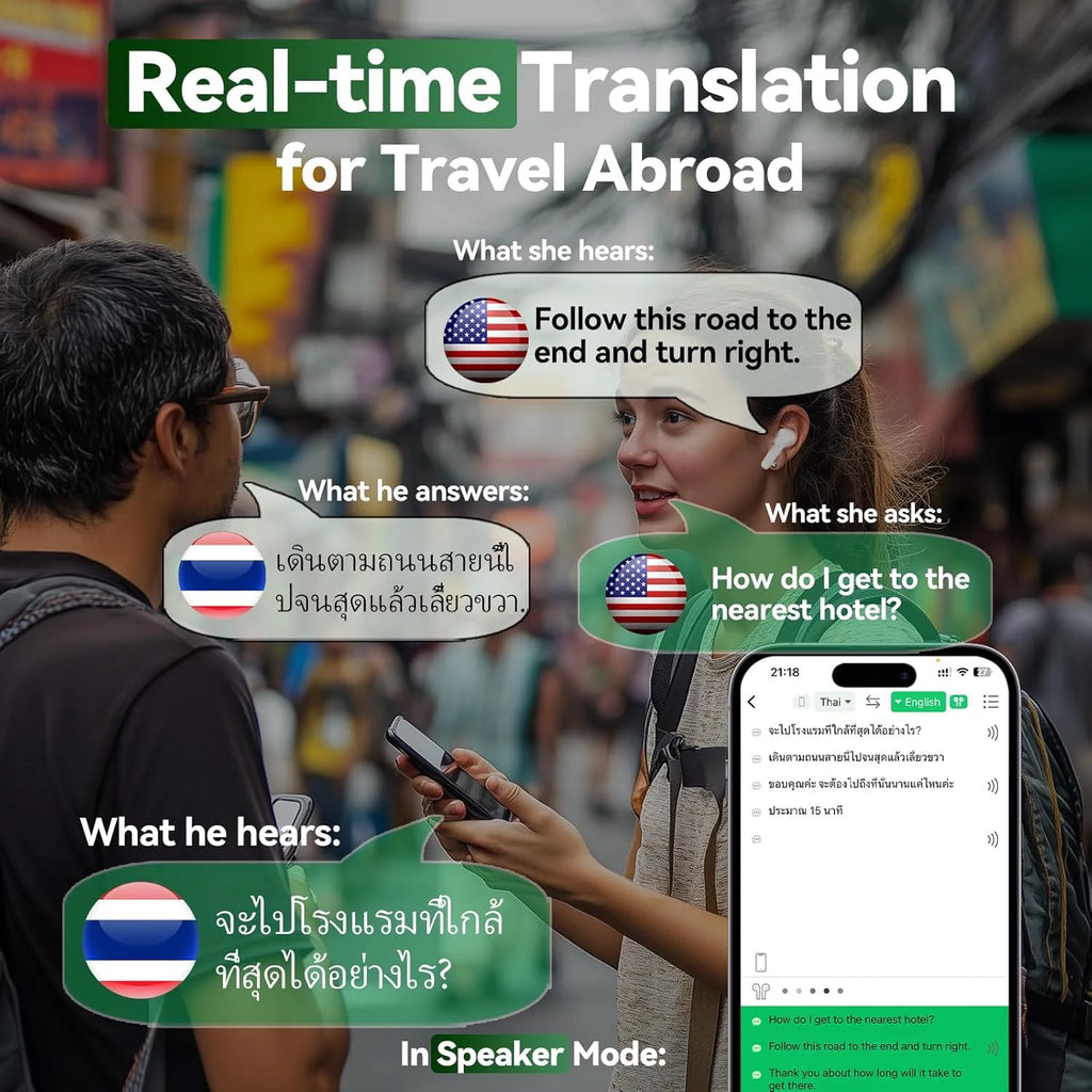 Translator Earbuds 144 Languages Real Time Online Offline Translation Earphones
