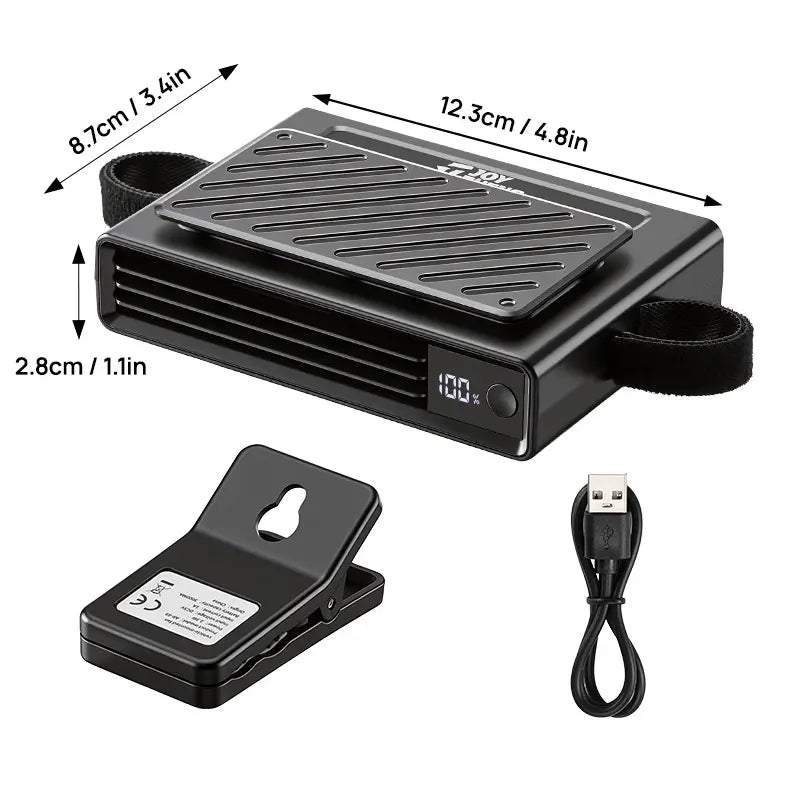 【Summer Survivals】Joytutus 2026 Semiconductor Cooling Car Clip on Fan - 360° Rotation, 100 Speeds Adjustable, LED Display, USB Rechargeable, Wide Clamp, 20Hr 3000Mah Battery, Car Accessories Car Fan Car Seat Fan High Velocity Fan Dealsforyoudays