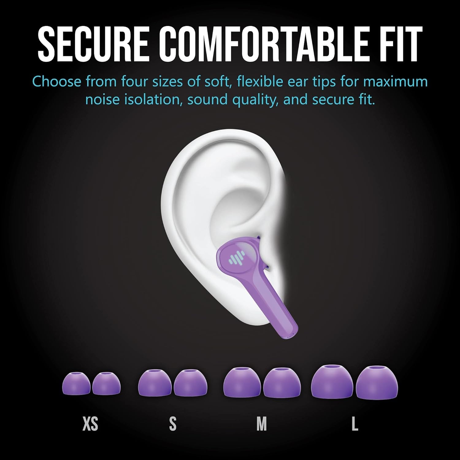 SG100 Gaming Wireless Earbuds, Bluetooth In-Ear with Changing LED Lights Ultra-Low 60Ms Latency and Hands-Free Call MEMS Microphone, Includes Compact Charging Case and 4 Ear Tips, Purple