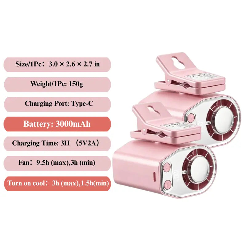 【Summer Survivals】Joytutus 2026 Semiconductor Cooling Car Clip on Fan - 360° Rotation, 100 Speeds Adjustable, LED Display, USB Rechargeable, Wide Clamp, 20Hr 3000Mah Battery, Car Accessories Car Fan Car Seat Fan High Velocity Fan Dealsforyoudays