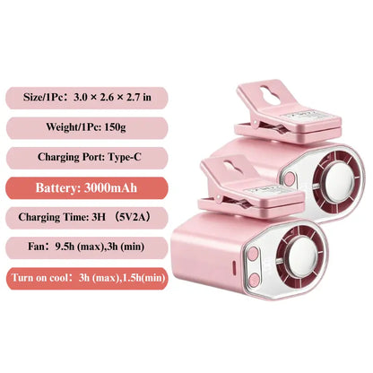 【Summer Survivals】Joytutus 2026 Semiconductor Cooling Car Clip on Fan - 360° Rotation, 100 Speeds Adjustable, LED Display, USB Rechargeable, Wide Clamp, 20Hr 3000Mah Battery, Car Accessories Car Fan Car Seat Fan High Velocity Fan Dealsforyoudays