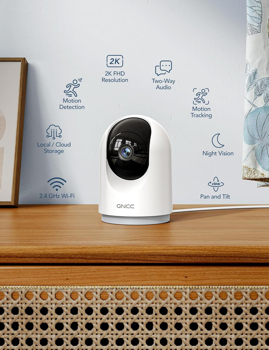 Indoor Security Camera, 2K Cameras for Home Security with Motion Detection, Baby