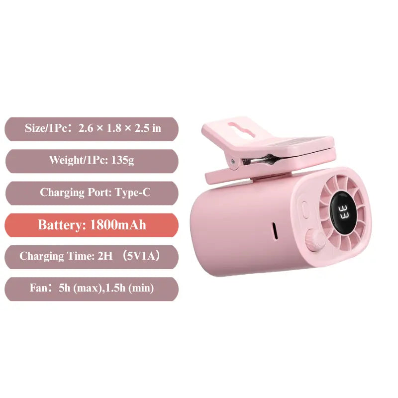 【Summer Survivals】Joytutus 2026 Semiconductor Cooling Car Clip on Fan - 360° Rotation, 100 Speeds Adjustable, LED Display, USB Rechargeable, Wide Clamp, 20Hr 3000Mah Battery, Car Accessories Car Fan Car Seat Fan High Velocity Fan Dealsforyoudays