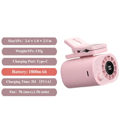 【Summer Survivals】Joytutus 2026 Semiconductor Cooling Car Clip on Fan - 360° Rotation, 100 Speeds Adjustable, LED Display, USB Rechargeable, Wide Clamp, 20Hr 3000Mah Battery, Car Accessories Car Fan Car Seat Fan High Velocity Fan Dealsforyoudays