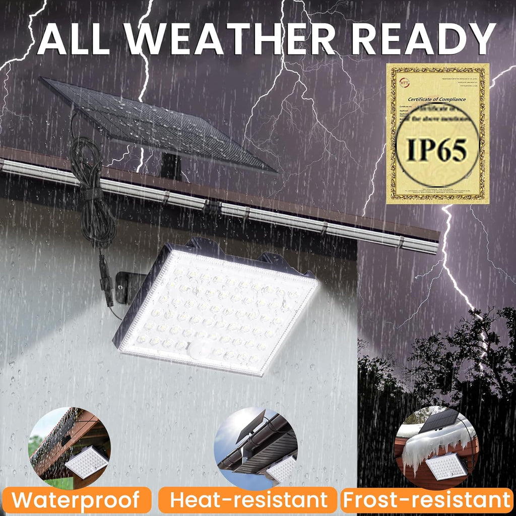 Solar Lights Outdoor, Motion Sensor Outdoor Lights 3 Modes | Waterproof Durable Shell, Dusk to Dawn Auto Motion Detect, Remote Control, Suitable for Courtyard Terrace Garage.