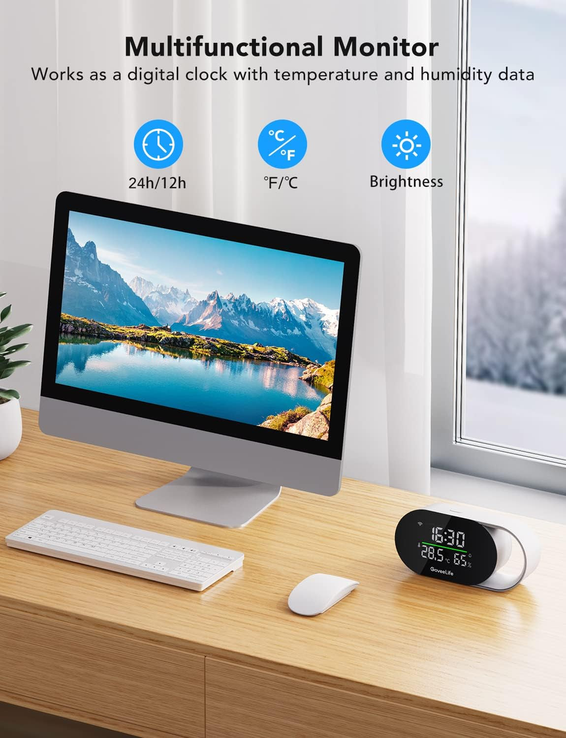Smart Air Quality Monitor with PM2.5, Wifi, Temperature & Humidity Sensors, LED