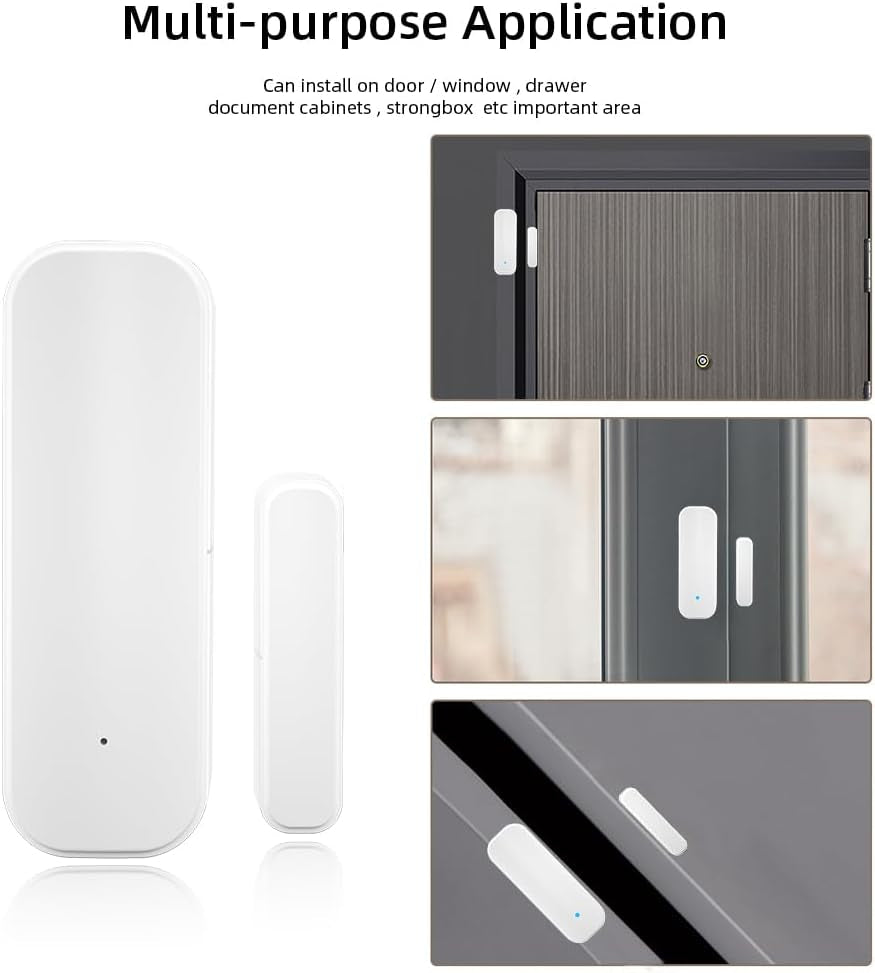 Wifi Door Sensor, Smart Door Window Sensor with Instant App Alerts, No Hub Required, Door Open/Close Contact Sensor Compatible with Alexa Google Home, Smart Life Home Security Automation