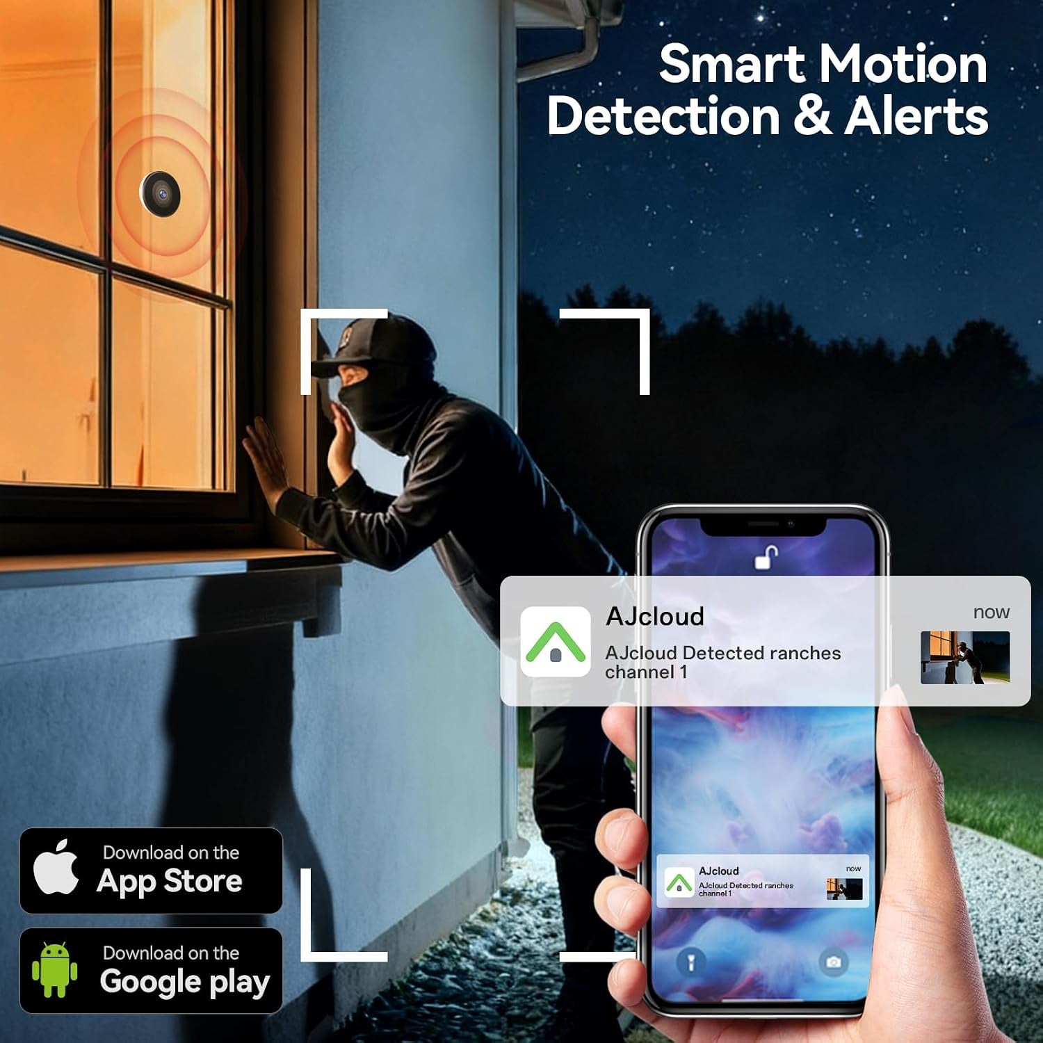 2K Window Camera,5G& 2.4Ghz Wifi No Drill Window Cameras for Home Security for Indoor & Outdoor Monitoring, Color Night Vision, Human Detection, Easy & Quick Install（2-Pack）