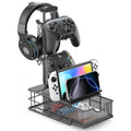 Headphone Stand, Gaming Controller Holder, Desk Organizer Metal Headset Stand with Drawer Cable Organizer