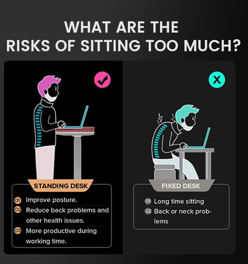 Electric Standing Desk, Gaming Desk with LED Lights, Height Adjustable - RGB Computer Desk with Mouse Pad for Home, Office