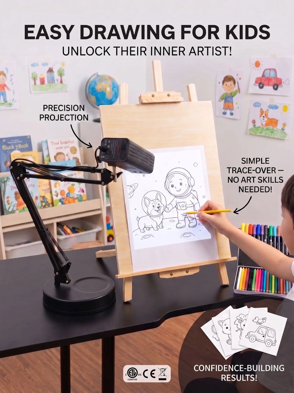 Art Tracing Projector with 360° Flexible Arm - Beginner-Friendly Digital Drawing Tool for Sketching, Painting, Wall Murals and Cookie Decorating