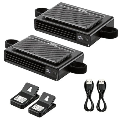 【Summer Survivals】Joytutus 2026 Semiconductor Cooling Car Clip on Fan - 360° Rotation, 100 Speeds Adjustable, LED Display, USB Rechargeable, Wide Clamp, 20Hr 3000Mah Battery, Car Accessories Car Fan Car Seat Fan High Velocity Fan Dealsforyoudays