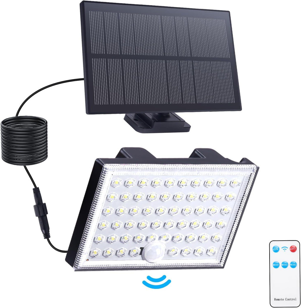 Solar Lights Outdoor, Motion Sensor Outdoor Lights 3 Modes | Waterproof Durable Shell, Dusk to Dawn Auto Motion Detect, Remote Control, Suitable for Courtyard Terrace Garage.