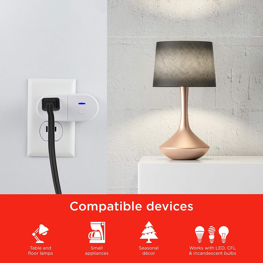 Smart Plug Wifi Outlet, Smart Home, Smart Switch, Smart Outlet, Works with Alexa, Echo & Google Home, No Hub Required, App Controlled, ETL Certified, Electrical Outlet Switch, 2 Pack, 51402