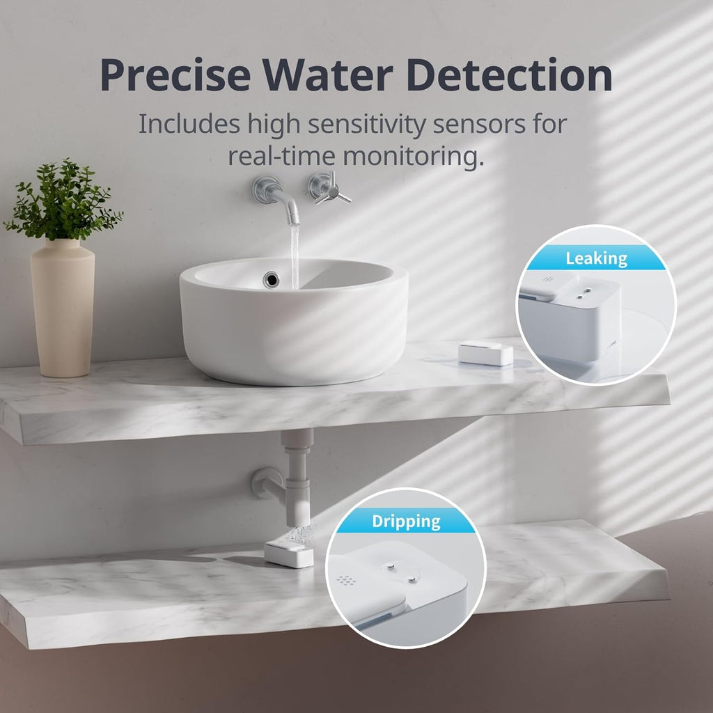 Wifi Water Sensor, Smart Water Leak Detector, 100Db Adjustable Alerts & App Alerts, IP67 Waterproof, Wireless Detector for Kitchen, Bathroom, Basement, No Hub Required (Support 2.4G) (3)