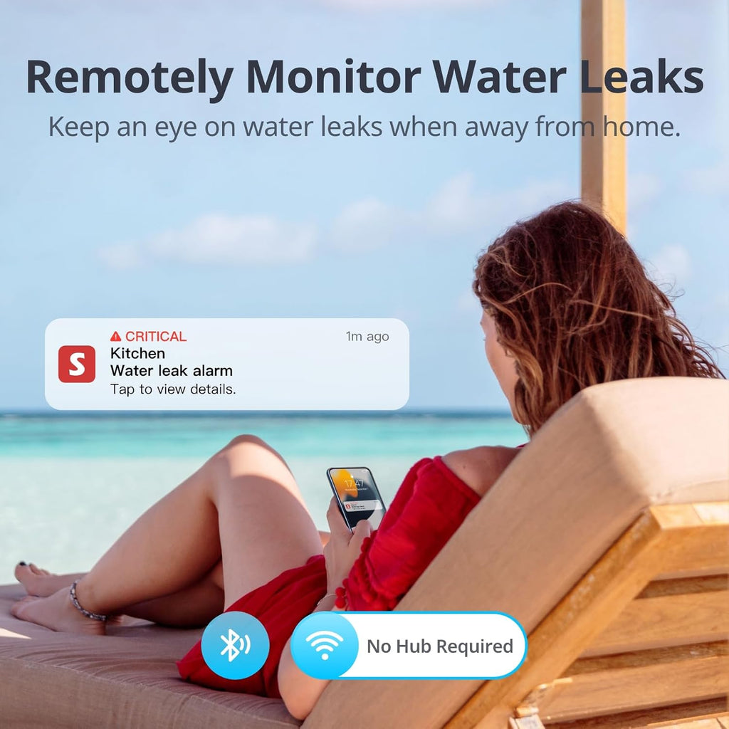 Wifi Water Sensor, Smart Water Leak Detector, 100Db Adjustable Alerts & App Alerts, IP67 Waterproof, Wireless Detector for Kitchen, Bathroom, Basement, No Hub Required (Support 2.4G) (3)