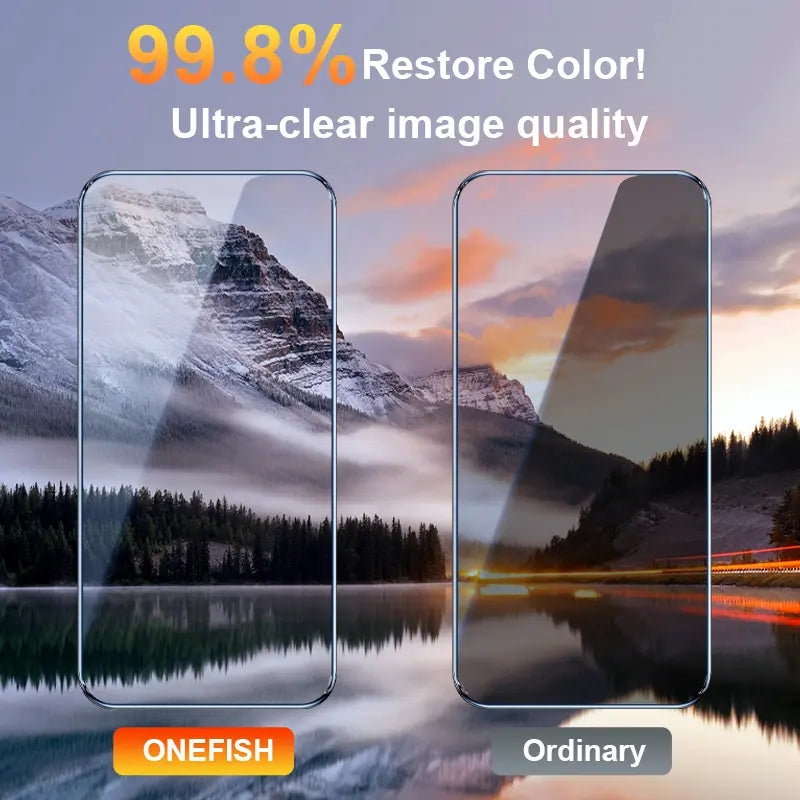 One Fish [2-Pack] Screen Protector for Iphone 17 Pro Max / 17 Pro, Samsung & Google | Privacy Protection, Polarized Eye Care, Scratch-Resistant, Easy Install