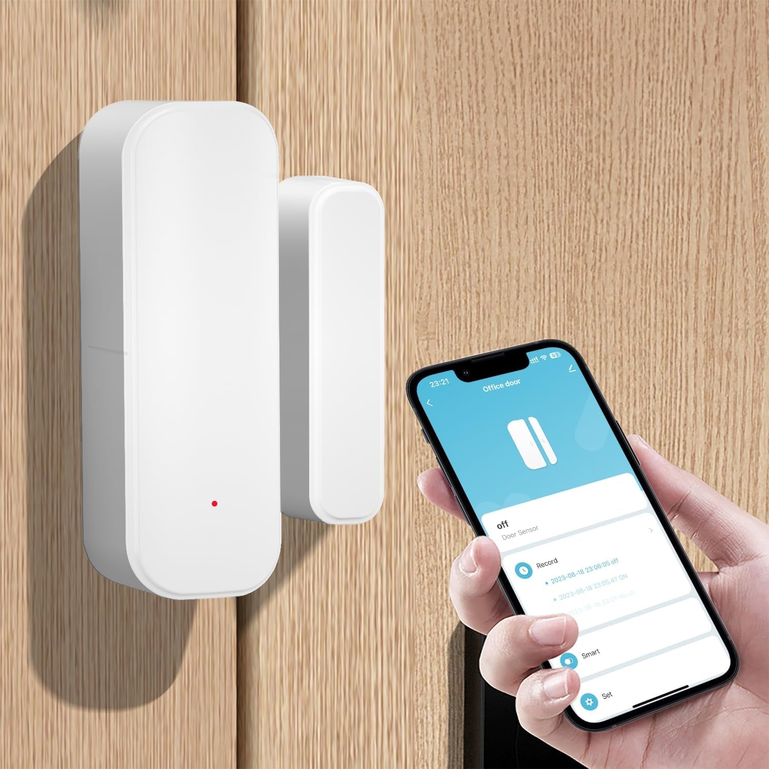 Wifi Door Sensor, Smart Door Window Sensor with Instant App Alerts, No Hub Required, Door Open/Close Contact Sensor Compatible with Alexa Google Home, Smart Life Home Security Automation