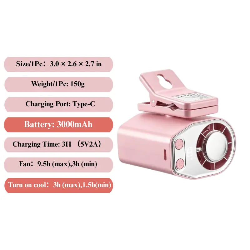 【Summer Survivals】Joytutus 2026 Semiconductor Cooling Car Clip on Fan - 360° Rotation, 100 Speeds Adjustable, LED Display, USB Rechargeable, Wide Clamp, 20Hr 3000Mah Battery, Car Accessories Car Fan Car Seat Fan High Velocity Fan Dealsforyoudays