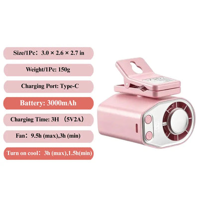 【Summer Survivals】Joytutus 2026 Semiconductor Cooling Car Clip on Fan - 360° Rotation, 100 Speeds Adjustable, LED Display, USB Rechargeable, Wide Clamp, 20Hr 3000Mah Battery, Car Accessories Car Fan Car Seat Fan High Velocity Fan Dealsforyoudays