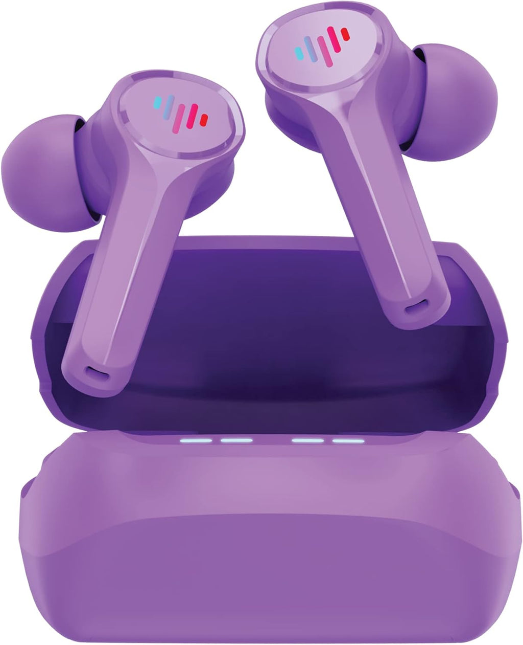 SG100 Gaming Wireless Earbuds, Bluetooth In-Ear with Changing LED Lights Ultra-Low 60Ms Latency and Hands-Free Call MEMS Microphone, Includes Compact Charging Case and 4 Ear Tips, Purple