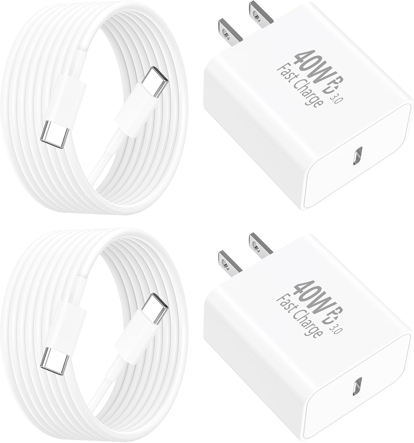 [Apple Mfi Certified] Iphone 17 Charger Fast Charging,  2Pack 40W USB-C Charger Block Dynamic Power Adapter Type C Wall Charger with 6FT Type-C Cord for Iphone 17/17 Pro/17 Pro Max/16 Pro/15/Ipad