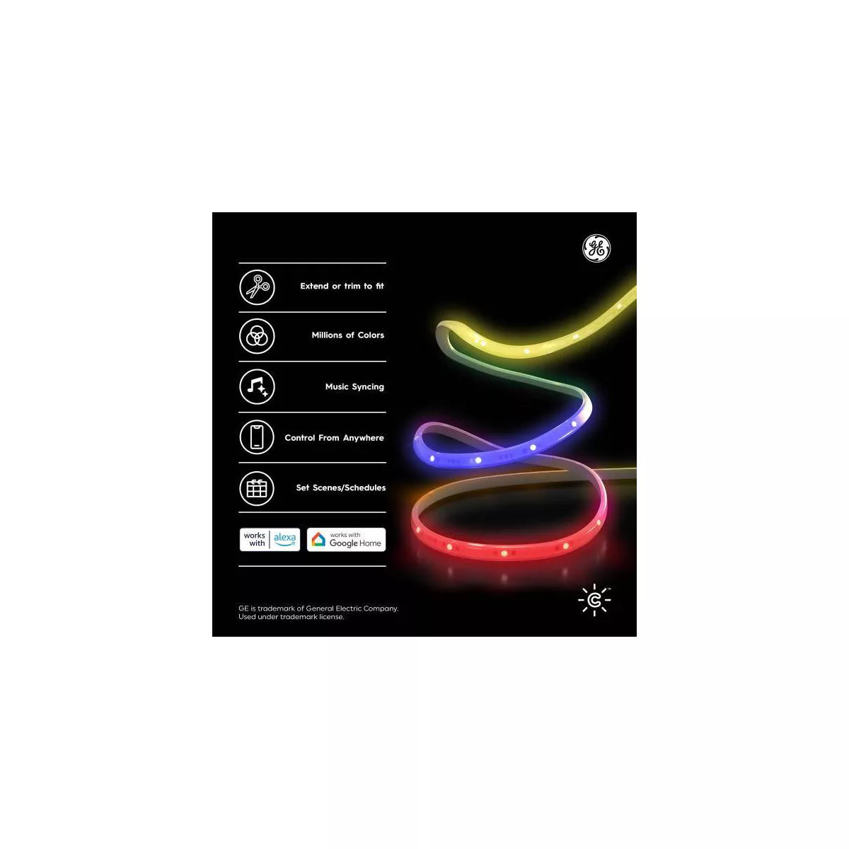 GE 16' CYNC Dynamic Effects Smart LED Full Color Light Strip Power Supply