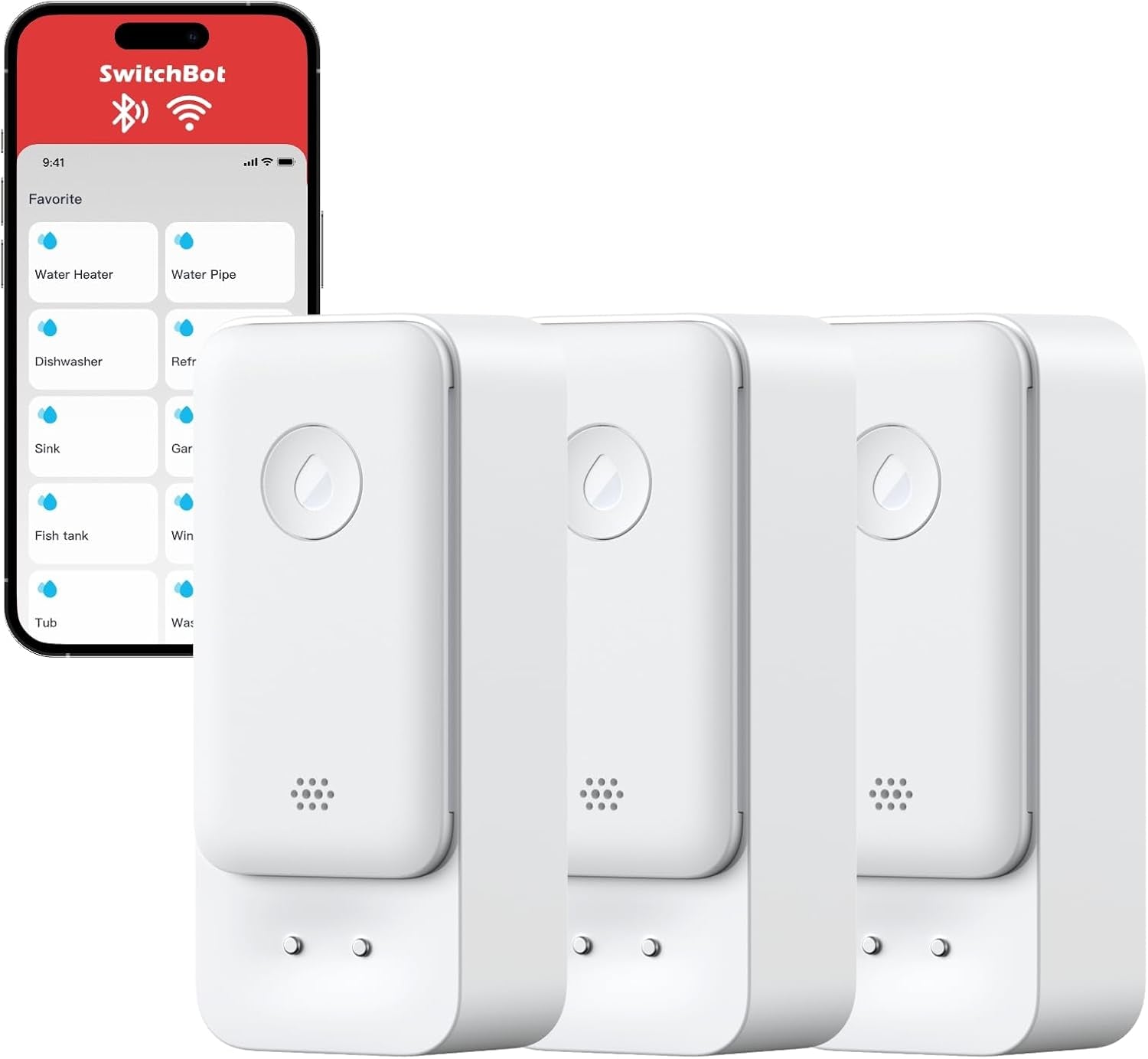 Wifi Water Sensor, Smart Water Leak Detector, 100Db Adjustable Alerts & App Alerts, IP67 Waterproof, Wireless Detector for Kitchen, Bathroom, Basement, No Hub Required (Support 2.4G) (3)