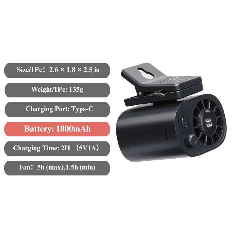 【Summer Survivals】Joytutus 2026 Semiconductor Cooling Car Clip on Fan - 360° Rotation, 100 Speeds Adjustable, LED Display, USB Rechargeable, Wide Clamp, 20Hr 3000Mah Battery, Car Accessories Car Fan Car Seat Fan High Velocity Fan Dealsforyoudays