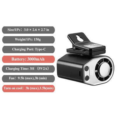 【Summer Survivals】Joytutus 2026 Semiconductor Cooling Car Clip on Fan - 360° Rotation, 100 Speeds Adjustable, LED Display, USB Rechargeable, Wide Clamp, 20Hr 3000Mah Battery, Car Accessories Car Fan Car Seat Fan High Velocity Fan Dealsforyoudays