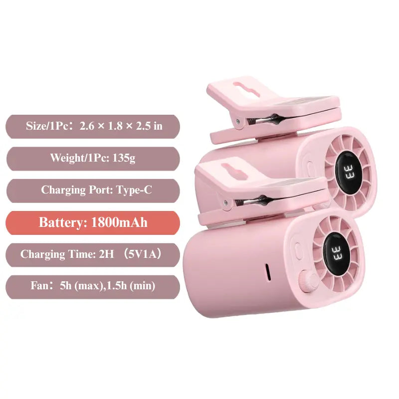 【Summer Survivals】Joytutus 2026 Semiconductor Cooling Car Clip on Fan - 360° Rotation, 100 Speeds Adjustable, LED Display, USB Rechargeable, Wide Clamp, 20Hr 3000Mah Battery, Car Accessories Car Fan Car Seat Fan High Velocity Fan Dealsforyoudays