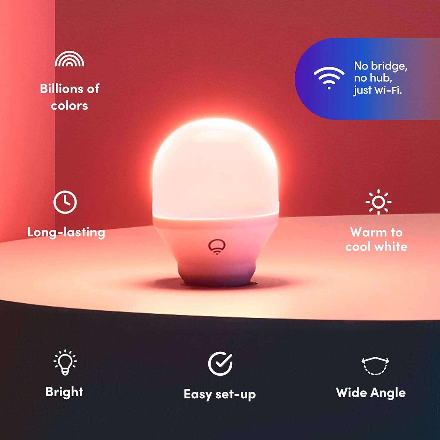 Color A19 800 Lumens, Billions of Colors and Whites, Wi-Fi Smart LED Light Bulb & Color, A19 1100 Lumens, Wi-Fi Smart LED Light Bulb, Billions of Colors and Whites