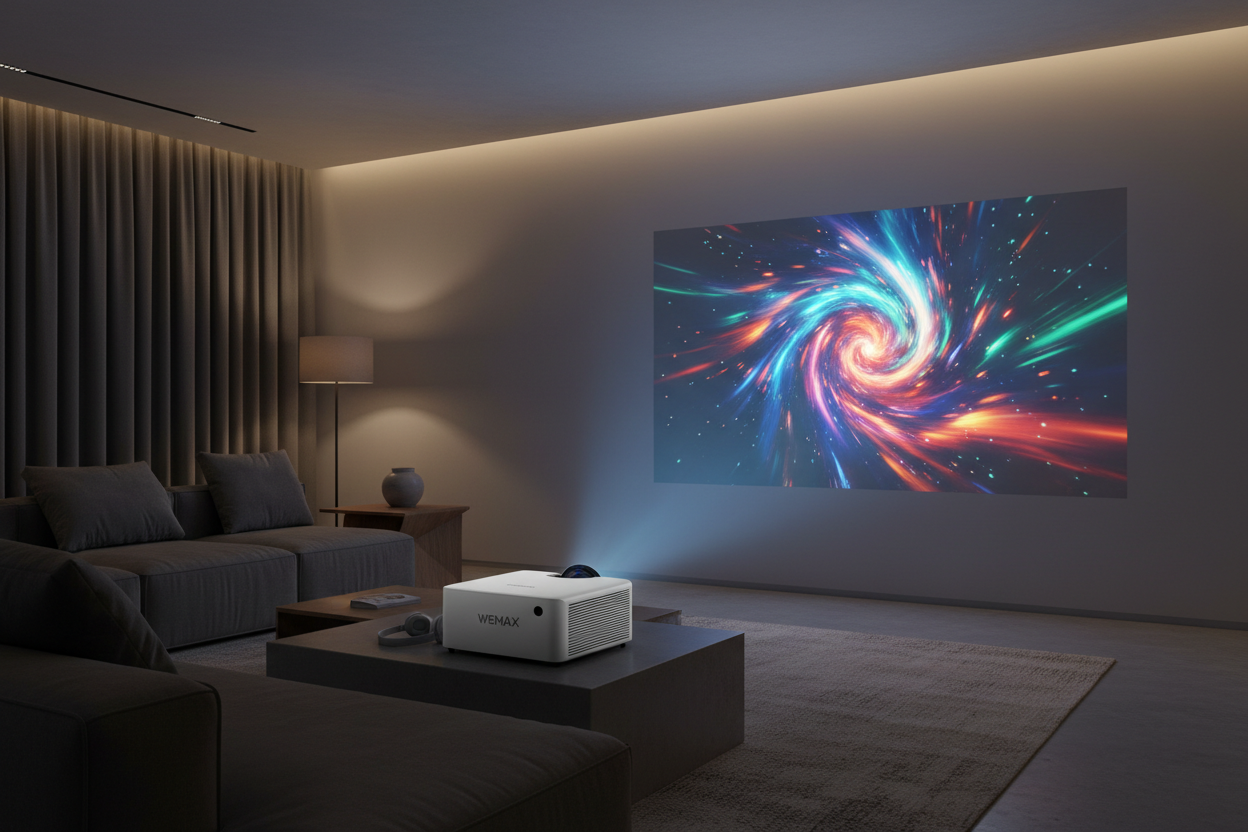 [Now with Netflix & 3200ANSI] 4K Smart Projector with Wifi and Bluetooth,Auto Focus & Keystone Portable Mini Projector with Stand,Outdoor Home Theater Small Proyector for Bedroom White